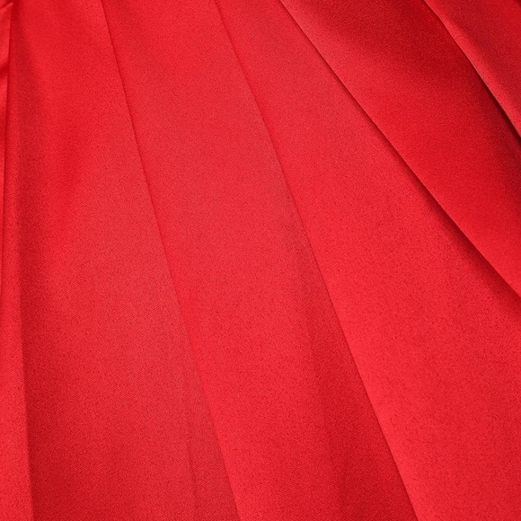 LULU’S Law Of Attraction Red Satin One Shoulder Asymmetrical Midi Dress - Picture 2 of 4